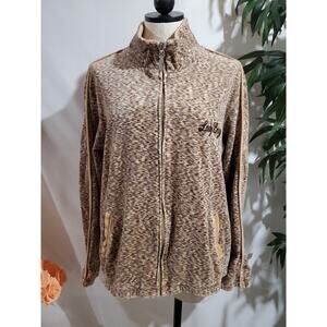 Vtg Lady Enyce 90s Y2K Velour Spacedye Zip Track Jacket Womens XXL Streetwear